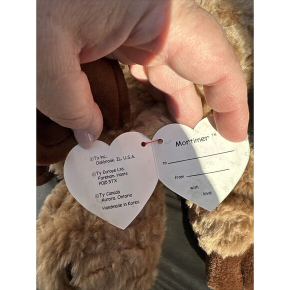 TY Classic Plush Moose MORTIMER Laying 15"L Brown Floppy Toy Vintage 1995 P12 - Picture 6 of 8